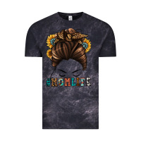 Cloud Black mom life messy bun Vintage Tee - Jasminsmagicworld
