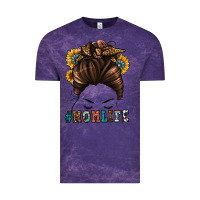 Cloud Purple mom life messy bun Vintage Tee - Jasminsmagicworld