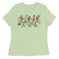 Matcha dancing skeletons mardi gras Ladies Tee - MaliasSmallBusiness