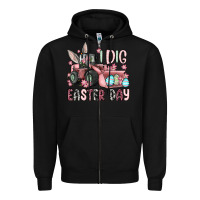 Black I dig Easter Day Zipper Hoodie - OliviaCreatesArt