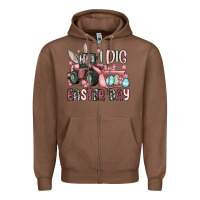 Chestnut I dig Easter Day Zipper Hoodie - OliviaCreatesArt