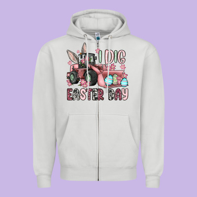 I Dig Easter Day Zipper Hoodie Designed By Oliviacreatesart