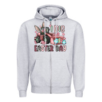 Heather Grey I dig Easter Day Zipper Hoodie - OliviaCreatesArt