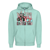 Seafoam I dig Easter Day Zipper Hoodie - OliviaCreatesArt
