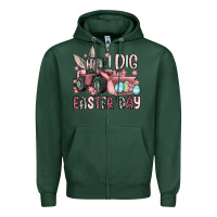 Sports Green I dig Easter Day Zipper Hoodie - OliviaCreatesArt
