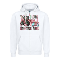 White I dig Easter Day Zipper Hoodie - OliviaCreatesArt