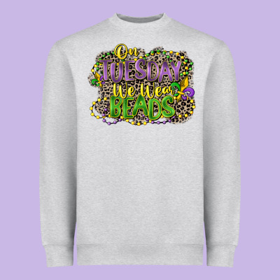 On Tuesday We Wear Beads Heavyweight Sweatshirt Designed By Cowgirlartshop