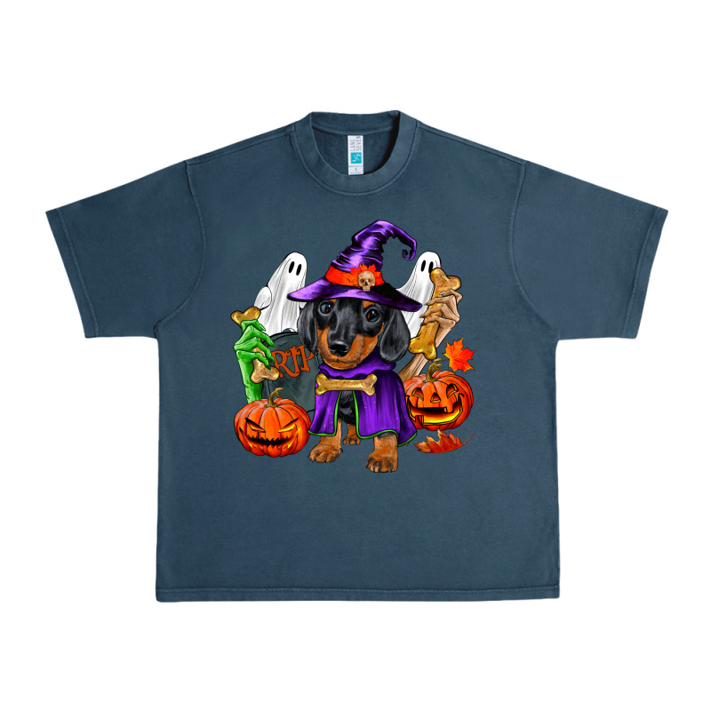 Halloween Dachshund Puppy Dog Urban Heavy Tee by RanaPortraitStore | Teevron