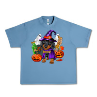 Pebble Blue Halloween dachshund puppy dog Urban Heavy Tee - RanaPortraitStore