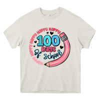 Cream happy 100 days of school Heavy Core Tee - MaliasSmallBusiness