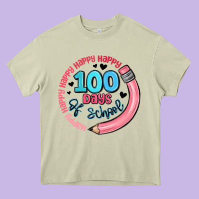 Happy 100 Days Of School Heavy Core Tee Designed By Maliassmallbusiness