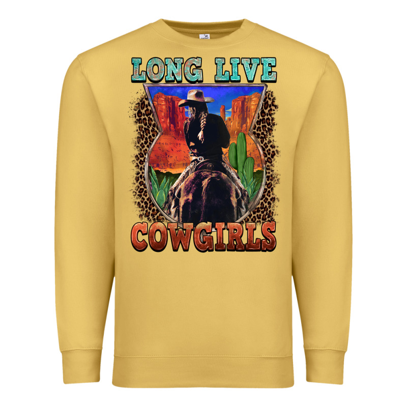 Long Live Cowgirls Premium Sweatshirt by FaDigitalArtStudio | Teevron
