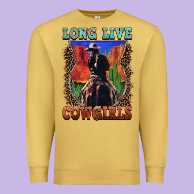 Long Live Cowgirls Premium Sweatshirt Designed By Fadigitalartstudio