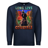 Navy long live cowgirls Premium Sweatshirt - FaDigitalArtStudio