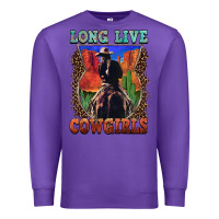 Purple long live cowgirls Premium Sweatshirt - FaDigitalArtStudio