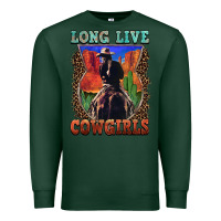 Sports Green long live cowgirls Premium Sweatshirt - FaDigitalArtStudio