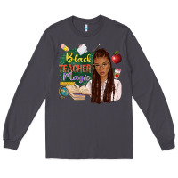 Smoke black teacher magic with afro Long Sleeve Tee - NancyCooperArtShop