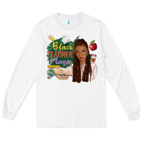 White black teacher magic with afro Long Sleeve Tee - NancyCooperArtShop