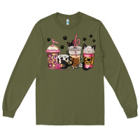Army Green cat mom coffee Long Sleeve Tee - Jasminsmagicworld