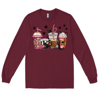 Burgundy cat mom coffee Long Sleeve Tee - Jasminsmagicworld