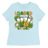 Baby Blue loaded on luck Ladies Tee - MaliasSmallBusiness