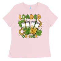 Bubblegum Pink loaded on luck Ladies Tee - MaliasSmallBusiness