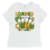 White loaded on luck Ladies Tee - MaliasSmallBusiness