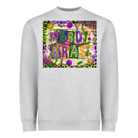 Heather Grey mardi gras Heavyweight Sweatshirt - CowGirlArtShop