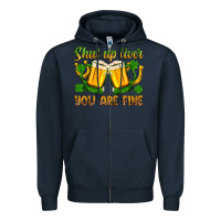 Navy St. Patrick’s Day shut up liver you are fine Zipper Hoodie - OliviaCreatesArt