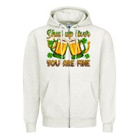 Oatmeal Heather St. Patrick’s Day shut up liver you are fine Zipper Hoodie - OliviaCreatesArt