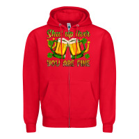 Red St. Patrick’s Day shut up liver you are fine Zipper Hoodie - OliviaCreatesArt