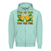 Seafoam St. Patrick’s Day shut up liver you are fine Zipper Hoodie - OliviaCreatesArt