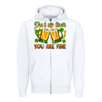 White St. Patrick’s Day shut up liver you are fine Zipper Hoodie - OliviaCreatesArt