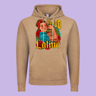 Hundred Percent Latina Strong Woman Vintage Hoodie Designed By Jasminsmagicworld