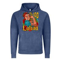 Vintage Denim hundred percent latina strong woman Vintage Hoodie - Jasminsmagicworld