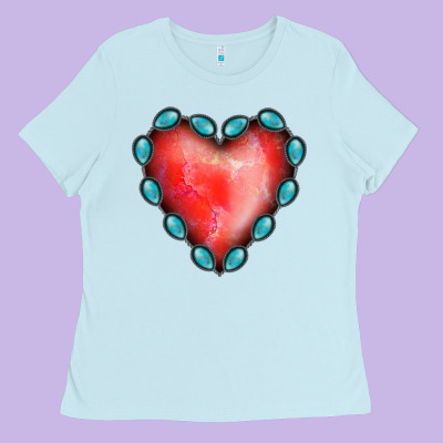 Gemstone Red Heart Ladies Tee Designed By Jasminsmagicworld