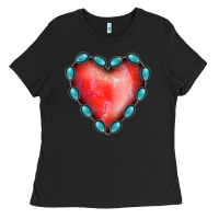 Black Gemstone Red Heart Ladies Tee - Jasminsmagicworld