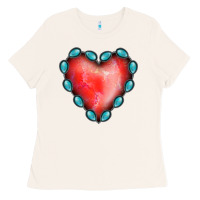 Bone Gemstone Red Heart Ladies Tee - Jasminsmagicworld