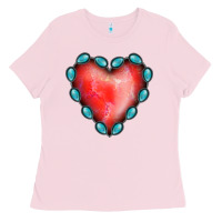 Bubblegum Pink Gemstone Red Heart Ladies Tee - Jasminsmagicworld