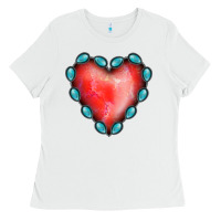 White Gemstone Red Heart Ladies Tee - Jasminsmagicworld
