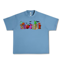 Pebble Blue Halloween Teacher Urban Heavy Tee - RanaPortraitStore