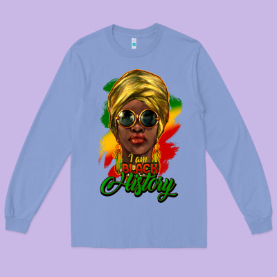 I Am Black History Long Sleeve Tee Designed By Nancycooperartshop