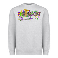 Heather Grey mardi gras pharmacist Heavyweight Sweatshirt - CowGirlArtShop