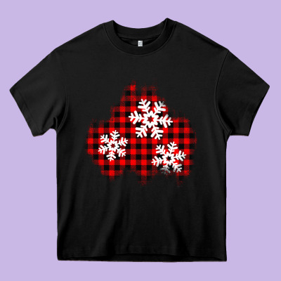 Christmas Snowflakes Patch Heavy Core Tee Designed By Adodesignshop