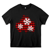 Black Christmas snowflakes patch Heavy Core Tee - AdoDesignShop