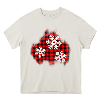 Cream Christmas snowflakes patch Heavy Core Tee - AdoDesignShop