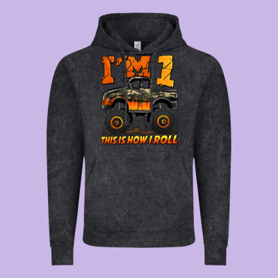 I'm One This Is How I Roll Monster Truck Birthday Vintage Hoodie Designed By Jasminsmagicworld