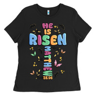 He Is Risen Cross Ladies Tee | Teevron