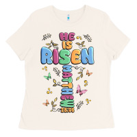 Bone he is risen cross Ladies Tee - MaliasSmallBusiness