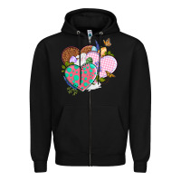 Easter Day Western Easter Hearts Zipper Hoodie | Teevron